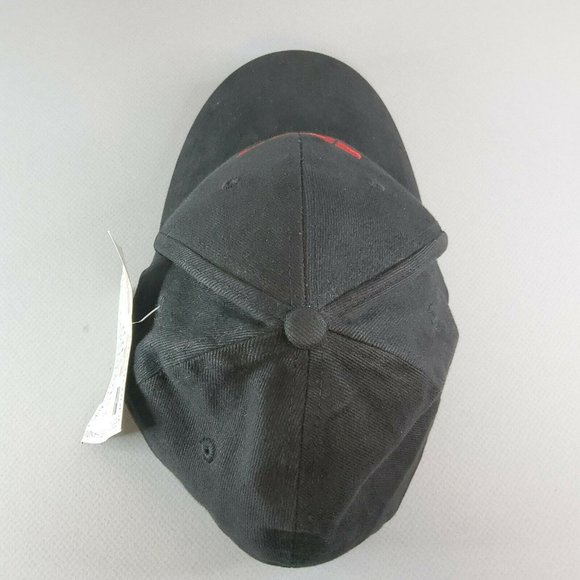 ESPN Logo Black Red Back Baseball Cap Hat NWT One Size Fits Most - Picture 2 of 9